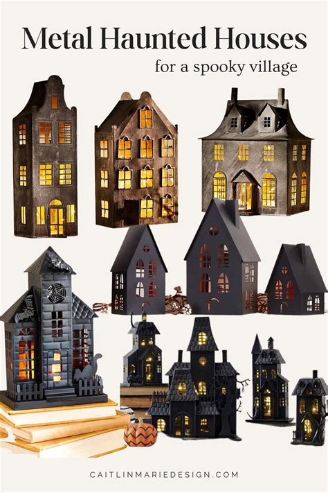 metal halloween house|traditional halloween village houses.